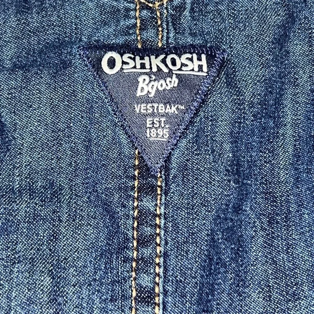 OshKosh B'gosh Baby Boy Denim Overalls Buffalo Plaid-Lined Size 6 Months